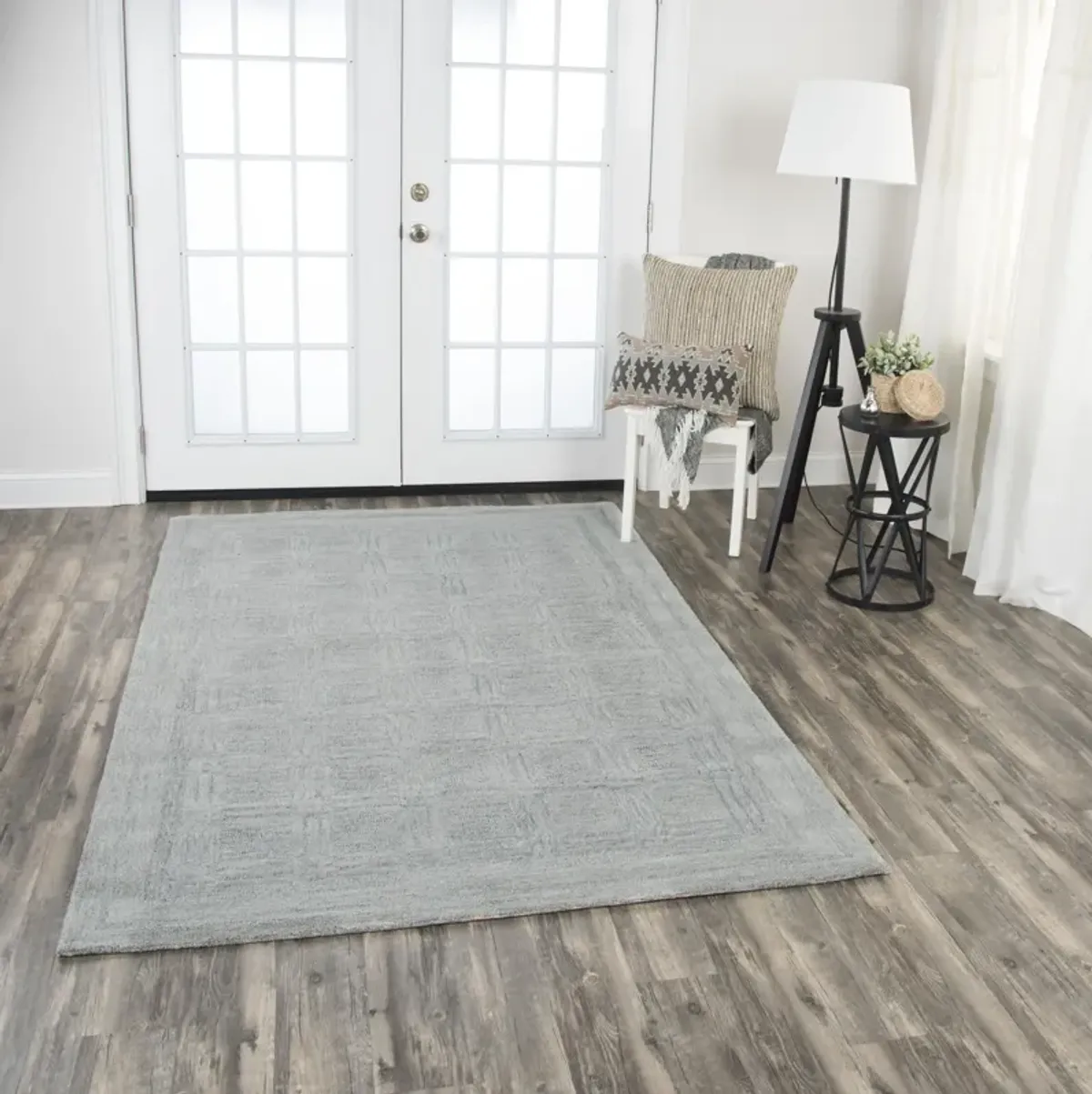 Fifth Avenue Gray Squares Wool 8' x 10' Rectangle Rug