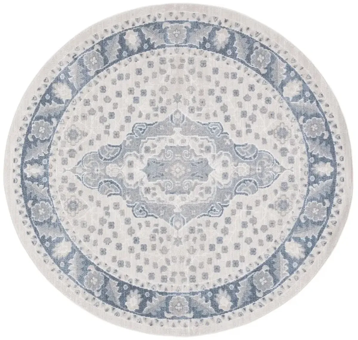 BLAIR WASHABLE 208 Blue 6'-7' X 6'-7' Round Round Rug