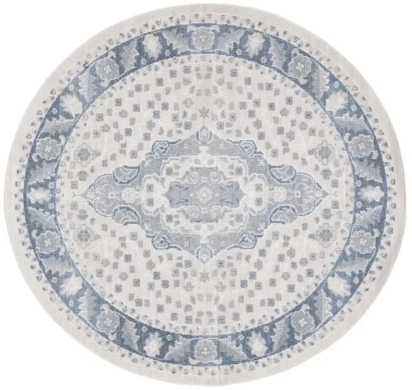 BLAIR WASHABLE 208 Blue 6'-7' X 6'-7' Round Round Rug