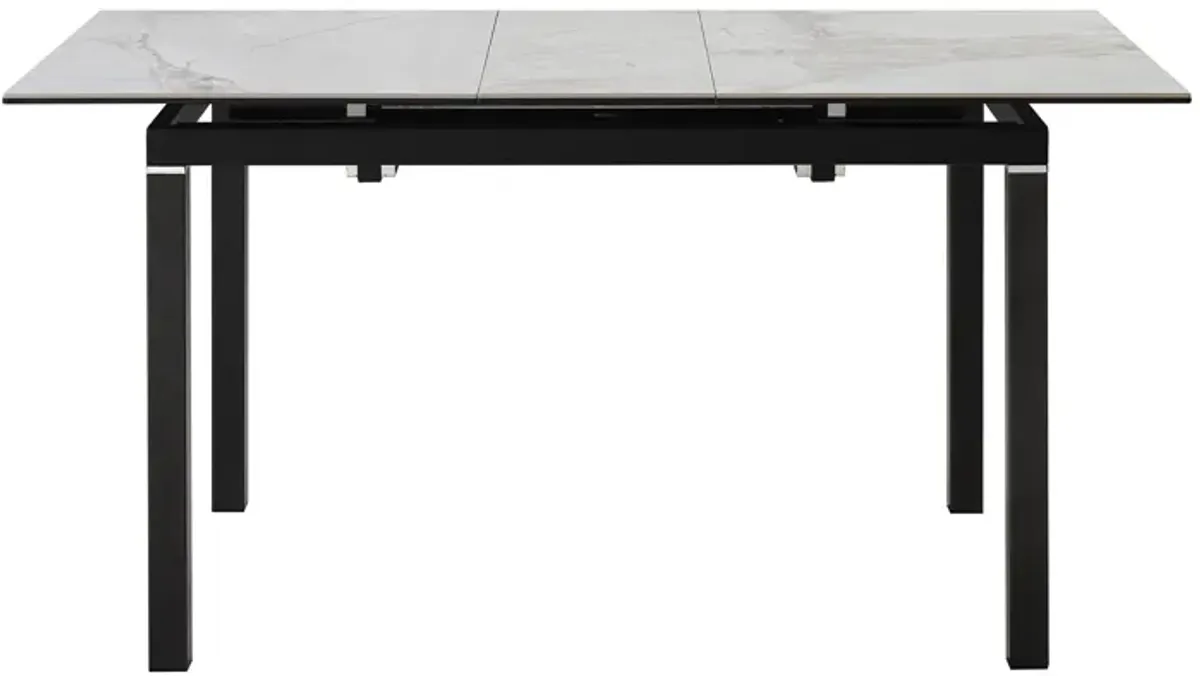 Giana Extendable Dining Table in Stone and Metal