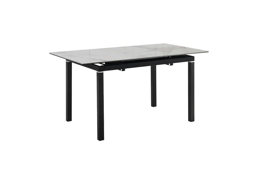 Giana Extendable Dining Table in Stone and Metal