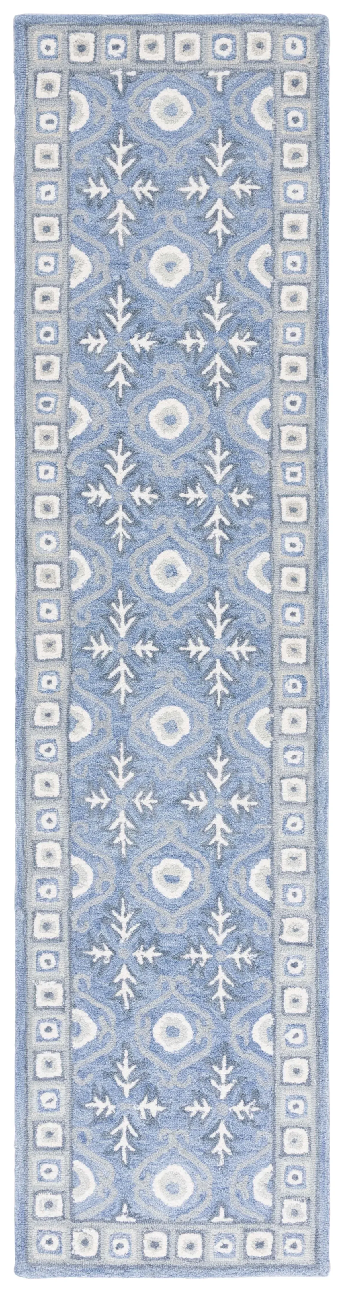 EBONY 651 BLUE  2'-3' x 9' Runner Rug