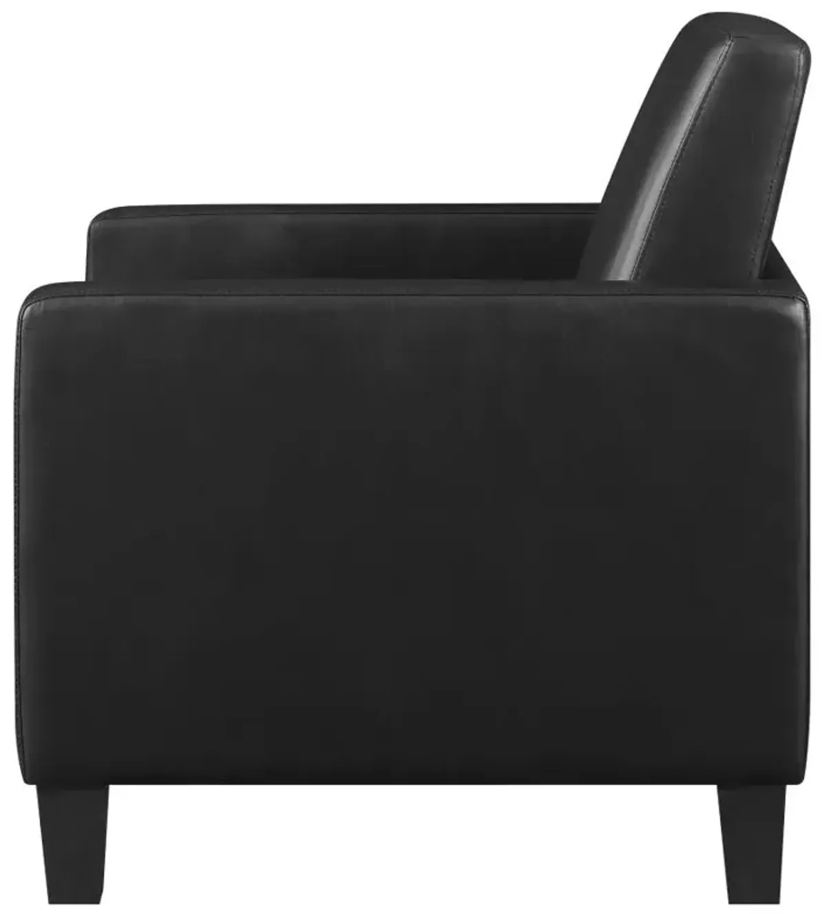 Julio Upholstered Accent Chair with Track Arms Black