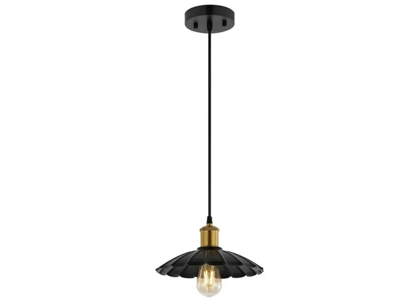 NOVAIRE, 10 INCH, BLACK/BRASS, IRON PENDANT