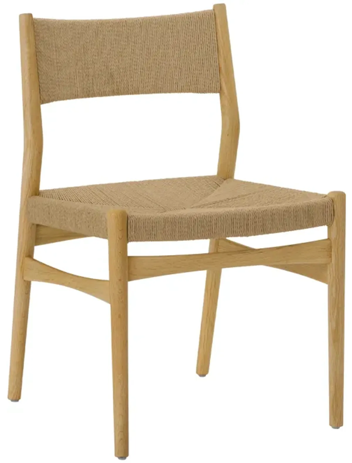 Erie Woven Paper Cord and Oak Wood Dining Chairs - Set of 2