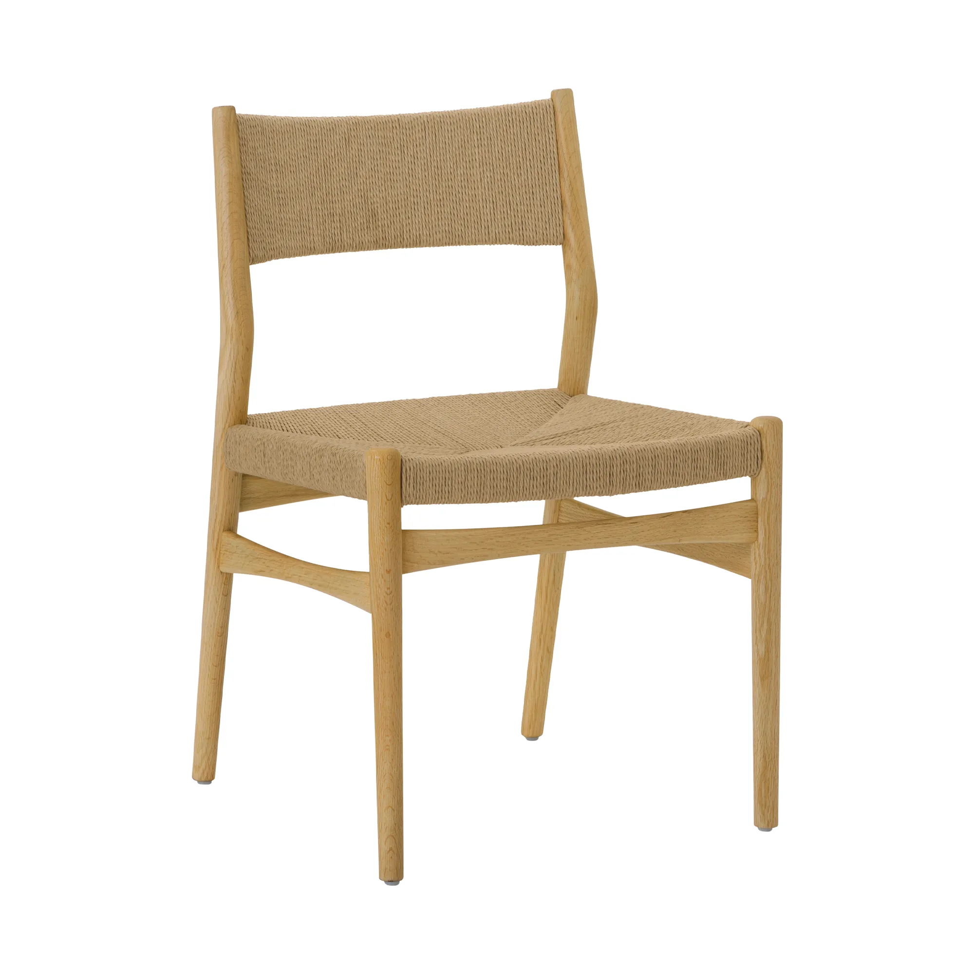 Erie Woven Paper Cord and Oak Wood Dining Chairs - Set of 2