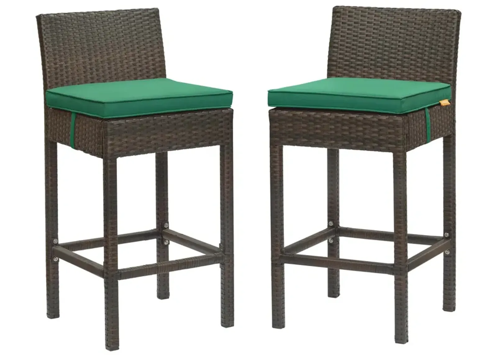 Conduit Bar Stool Outdoor Patio Wicker Rattan Set of 2