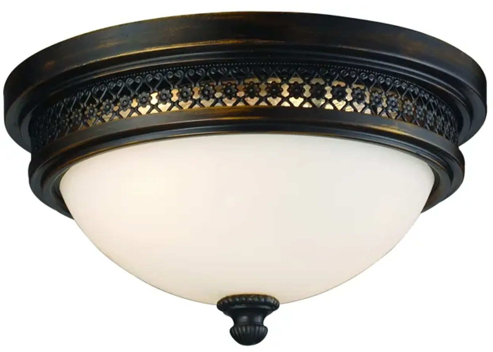 Flushmounts 13" Wide 2-Light Flush Mount - Deep Rust