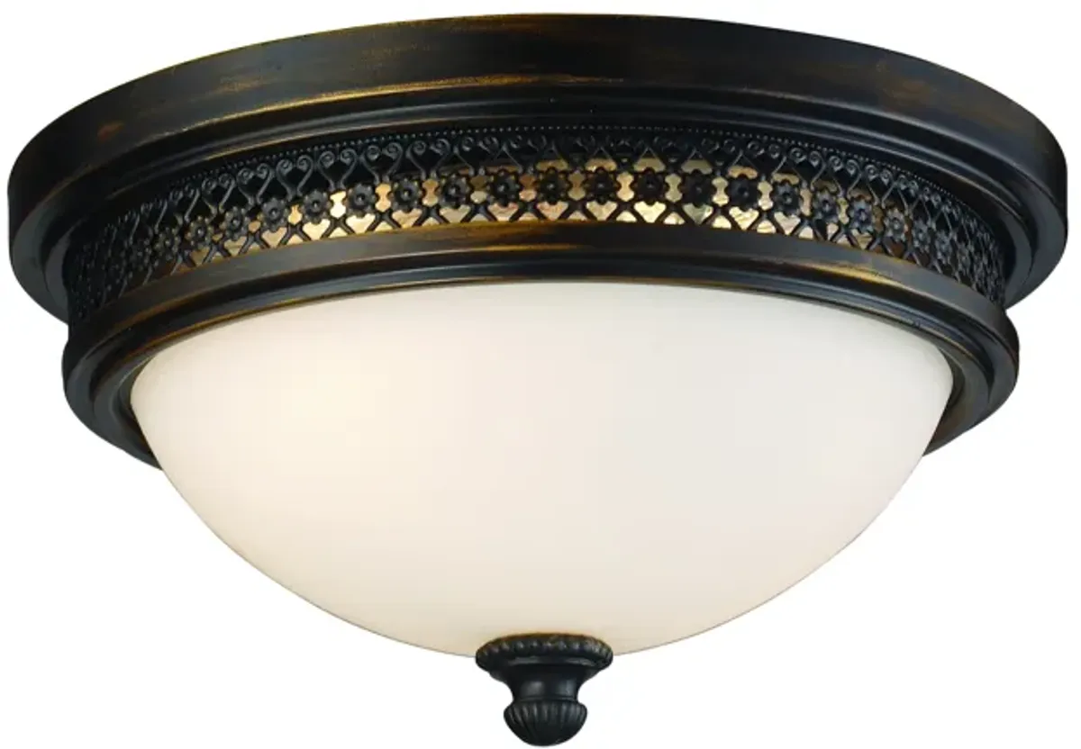 Flushmounts 13" Wide 2-Light Flush Mount - Deep Rust