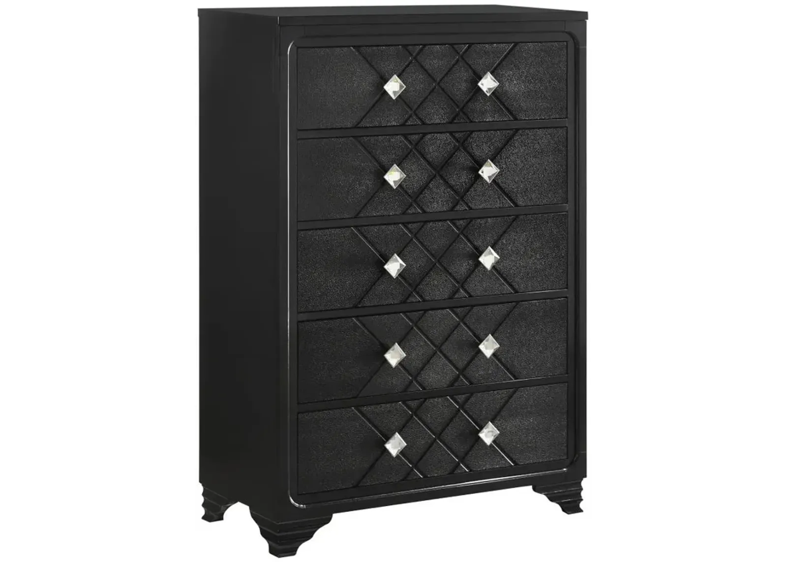 Penelope 5-drawer Chest Black