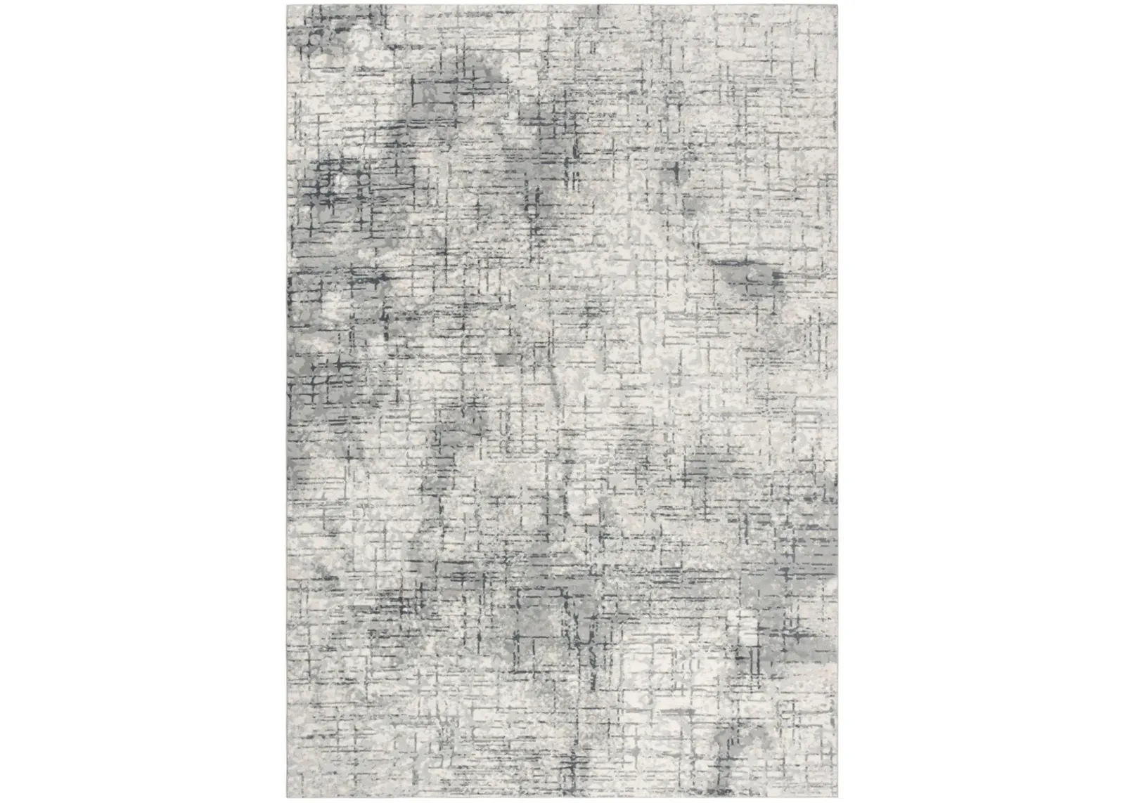 Chelsea Cream/Gray Abstract Polyester 7'10" x 9'10" Rectangle Rug