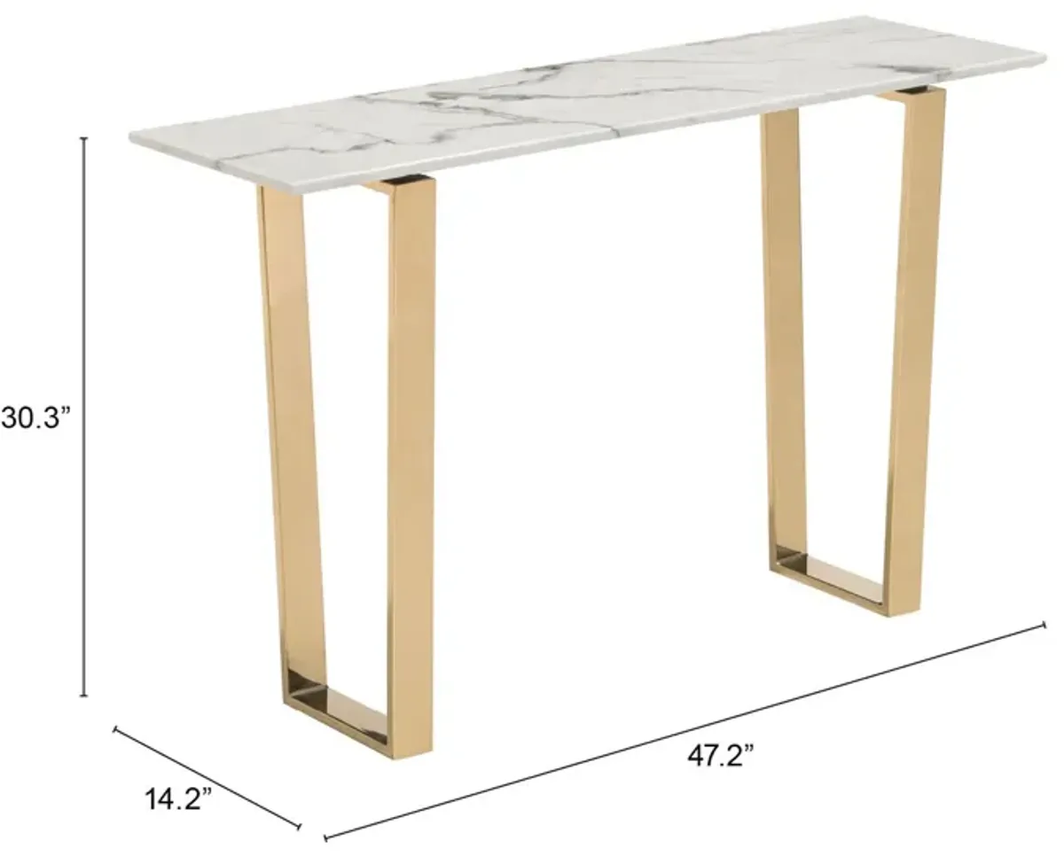 Atlas Console Table White & Gold