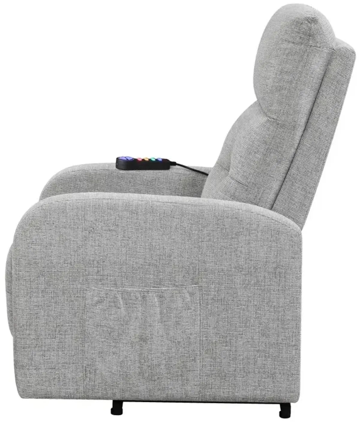 Howie Tufted Upholstered Power Lift Recliner Grey