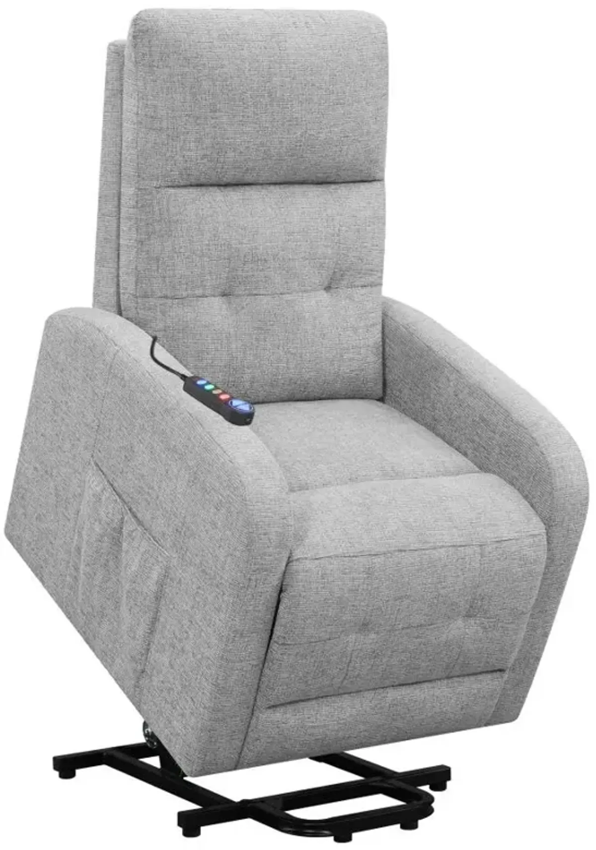 Howie Tufted Upholstered Power Lift Recliner Grey