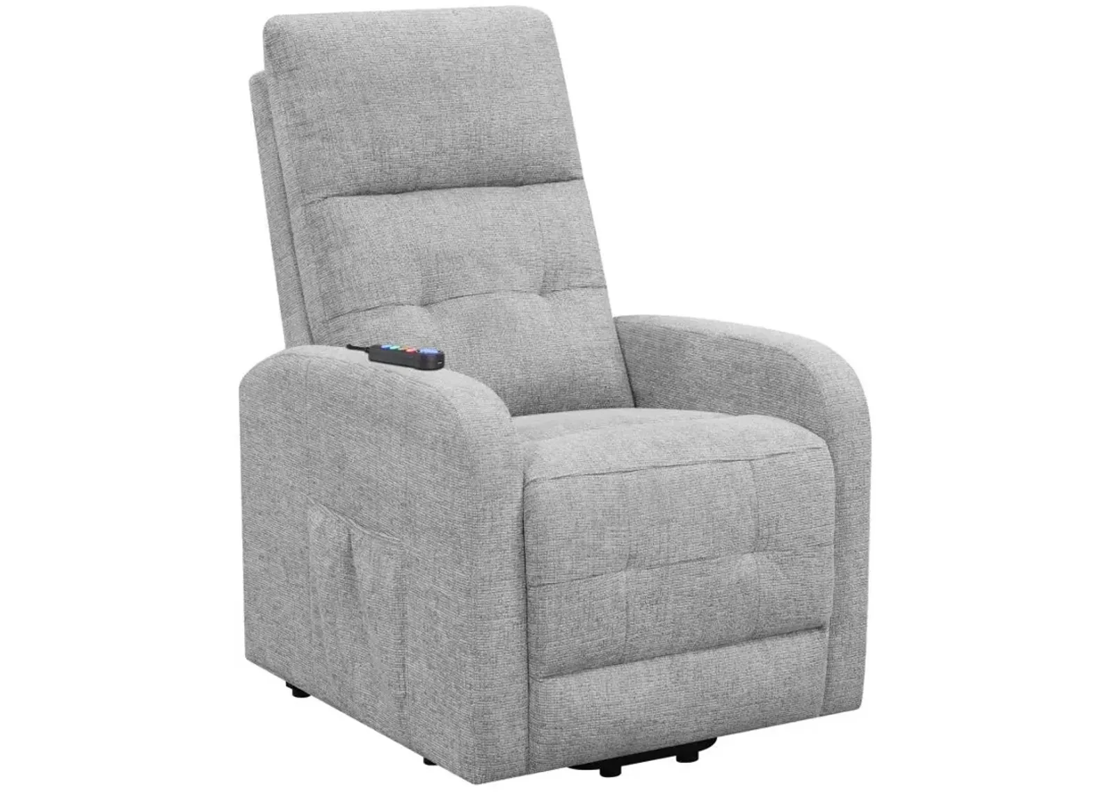 Howie Tufted Upholstered Power Lift Recliner Grey