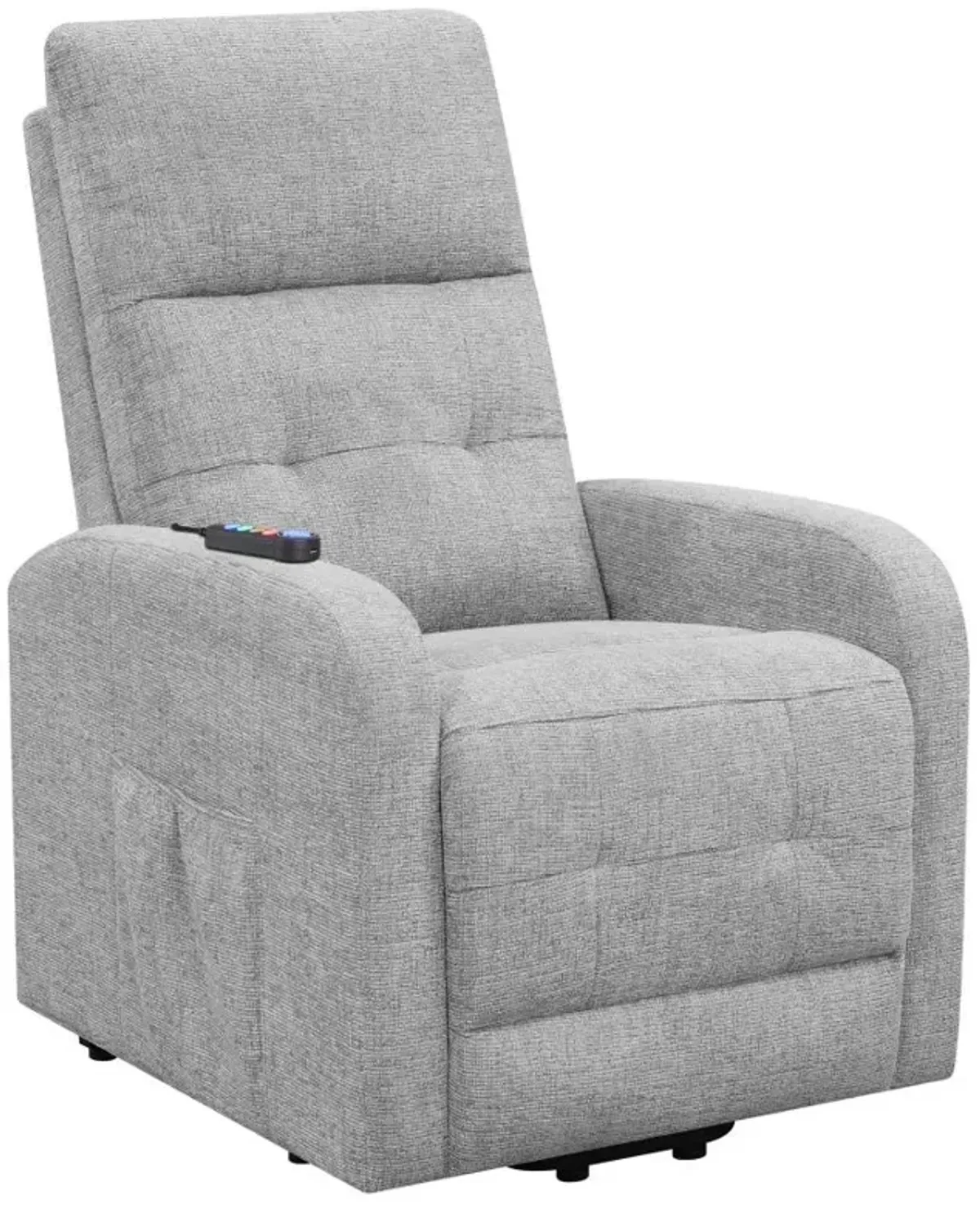 Howie Tufted Upholstered Power Lift Recliner Grey