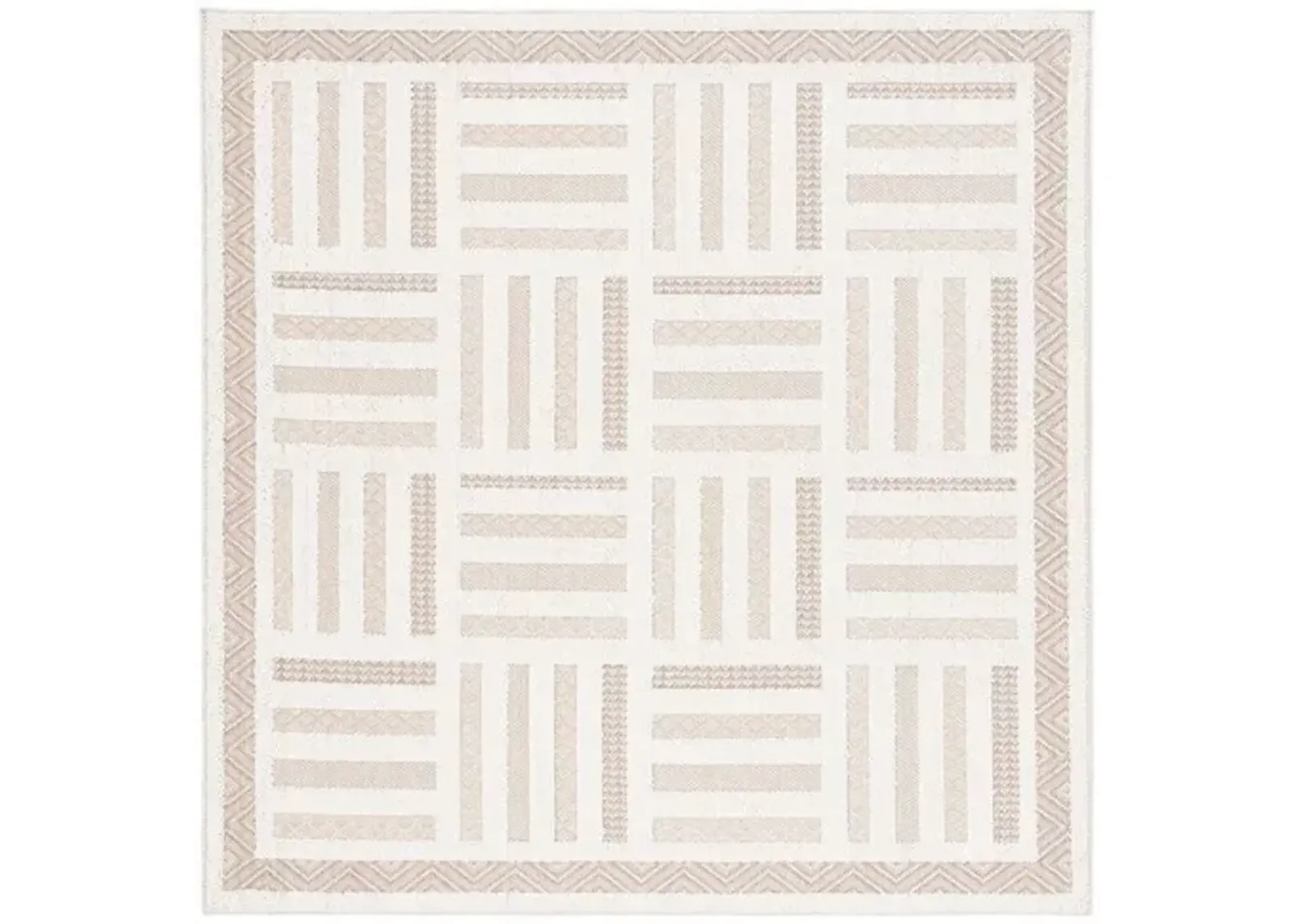 GLOBAL 418 Beige 6'-7' X 6'-7' Square Square Rug