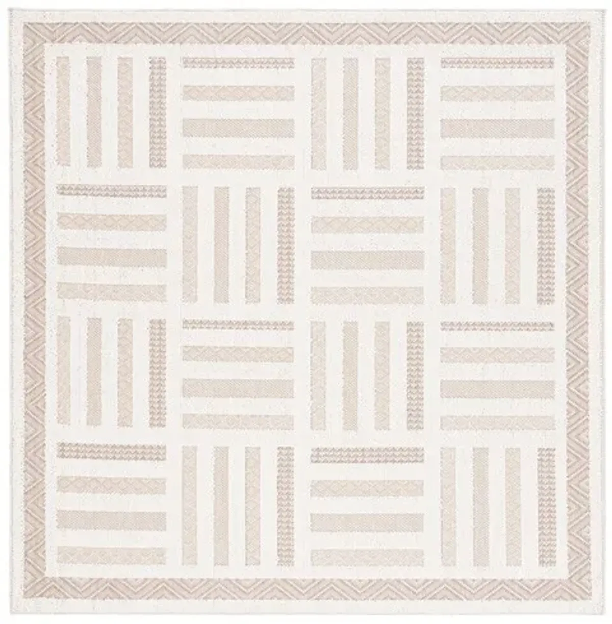 GLOBAL 418 Beige 6'-7' X 6'-7' Square Square Rug