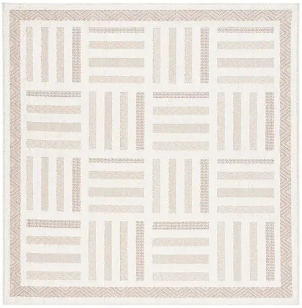 GLOBAL 418 Beige 6'-7' X 6'-7' Square Square Rug
