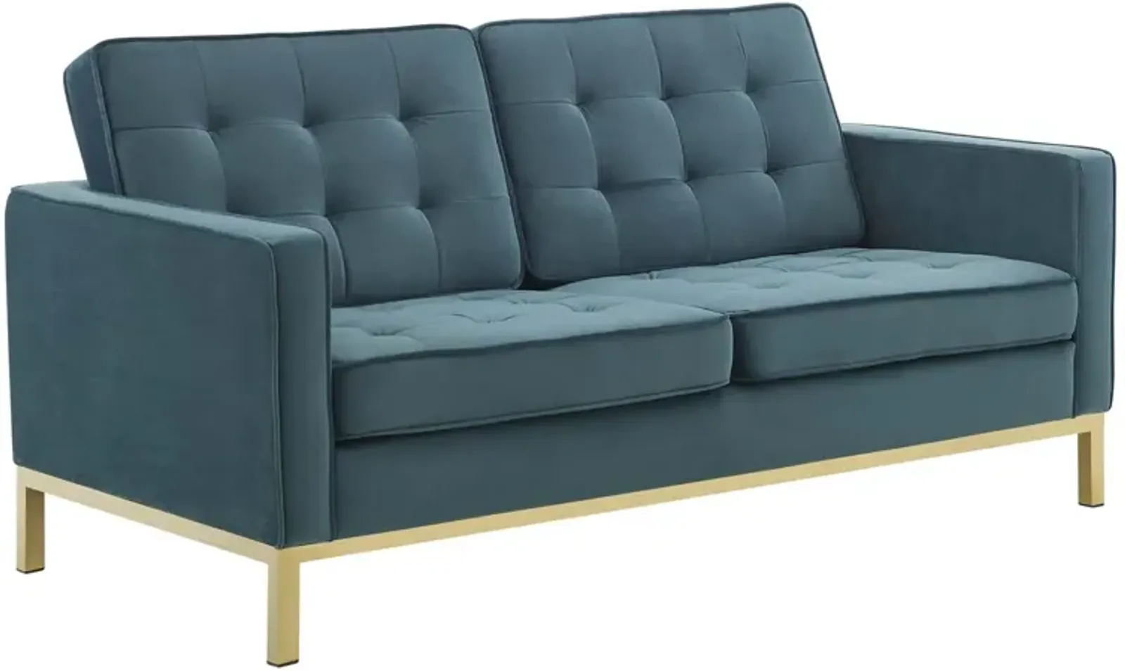 Loft Gold Stainless Steel Leg Performance Velvet Loveseat