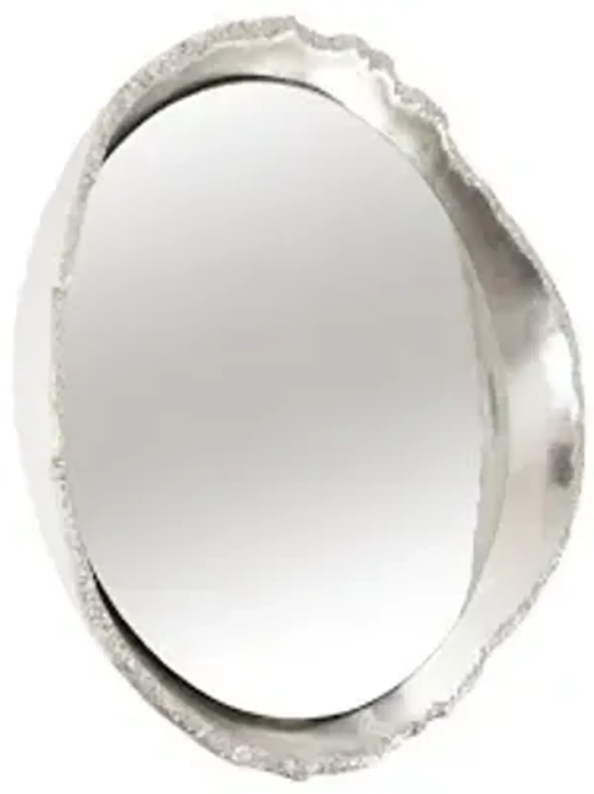 broken egg mirror, silver leaf