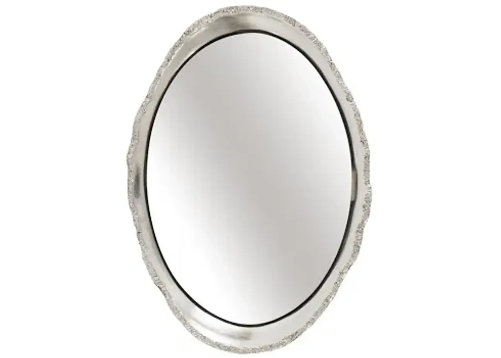 broken egg mirror, silver leaf