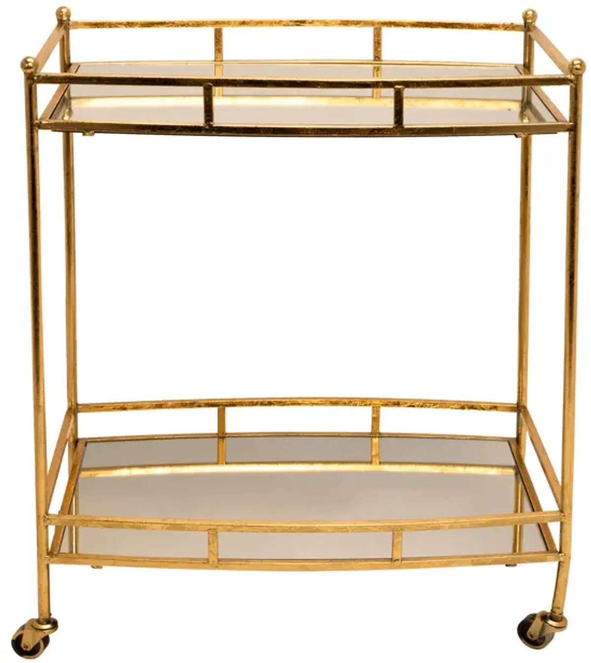 Metal 28" 2 Tier Bar Cart, Gold