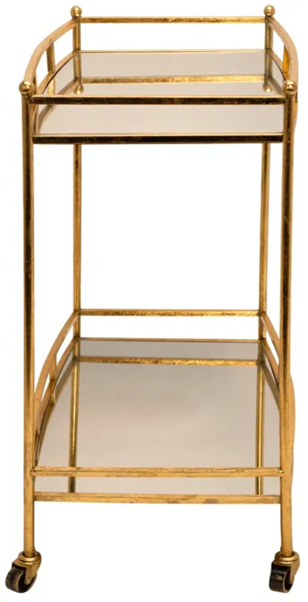 Metal 28" 2 Tier Bar Cart, Gold