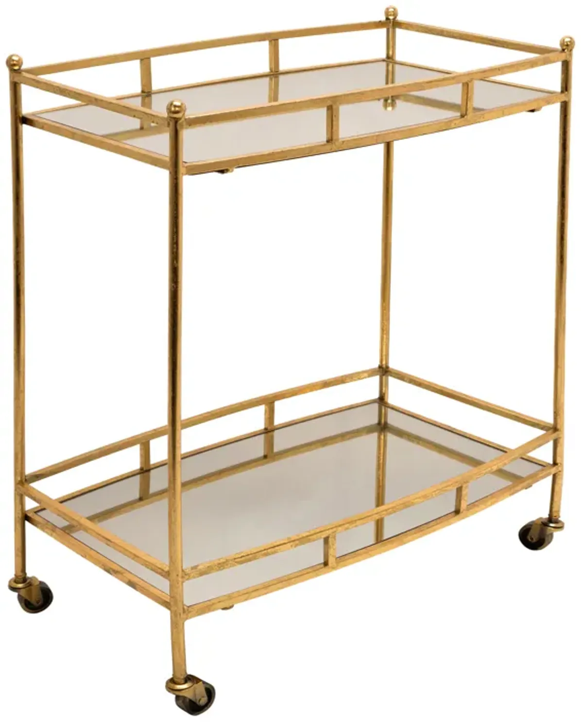 Metal 28" 2 Tier Bar Cart, Gold