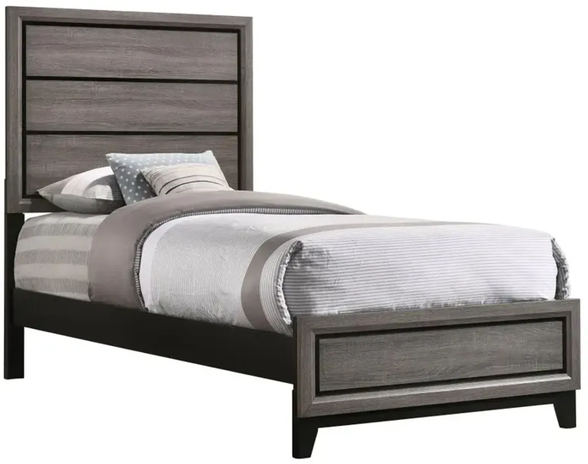 Rathgormack Twin Panel Bed Grey Oak