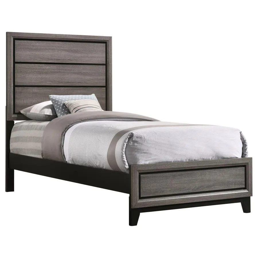 Rathgormack Twin Panel Bed Grey Oak