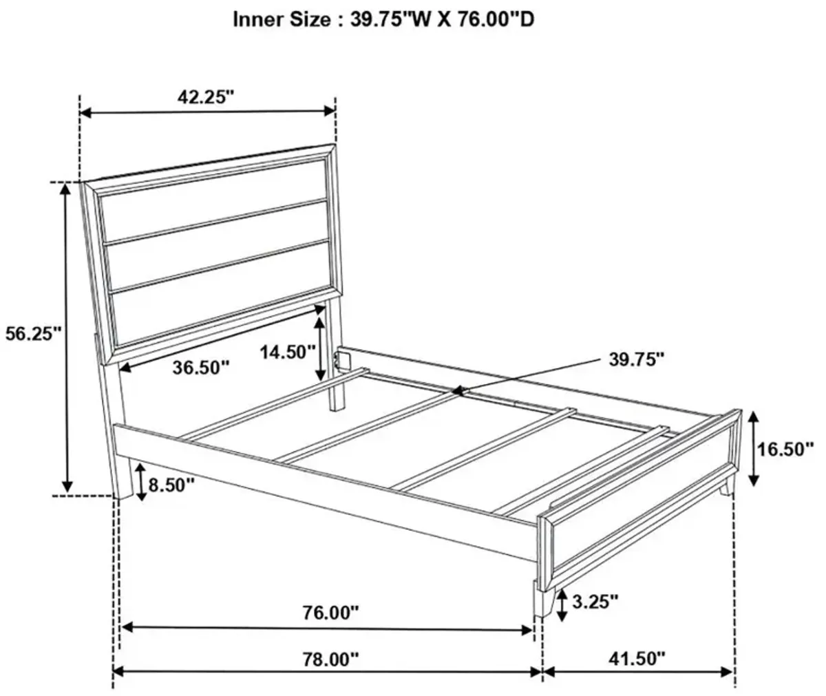 Rathgormack Twin Panel Bed Grey Oak