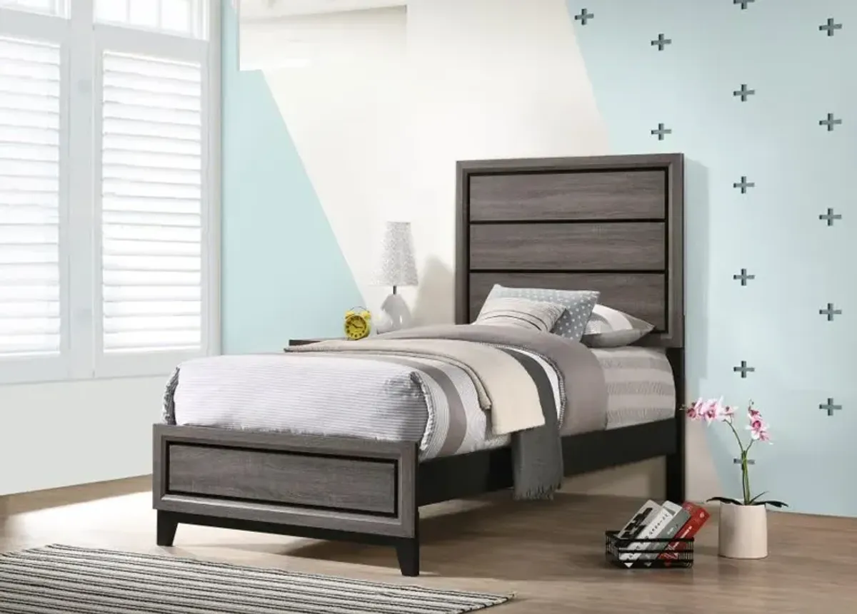 Rathgormack Twin Panel Bed Grey Oak