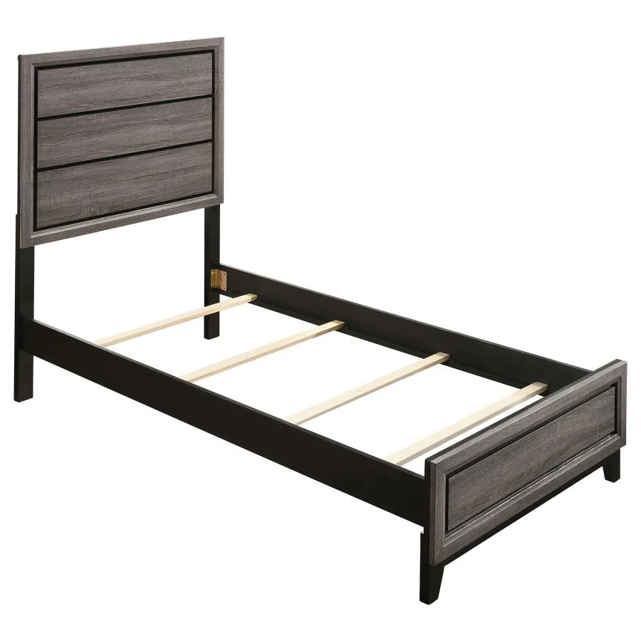 Rathgormack Twin Panel Bed Grey Oak