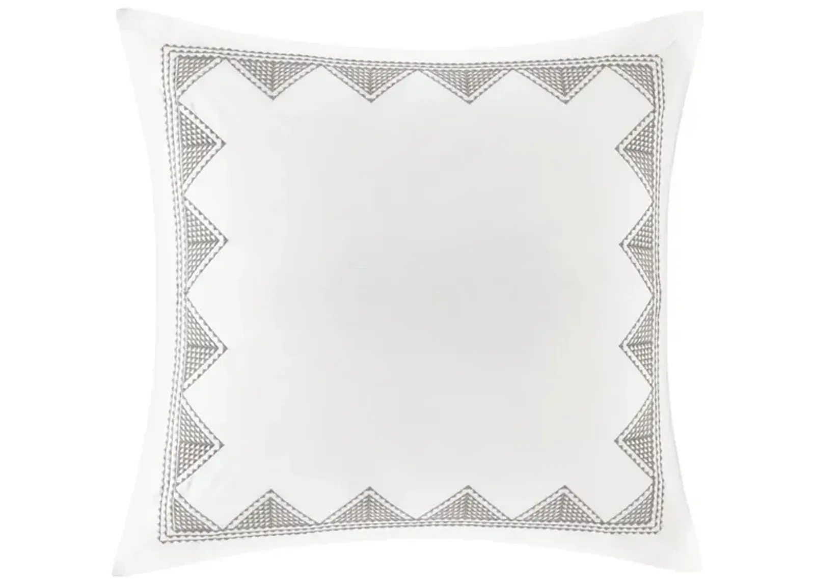 INK+IVY Isla White Cotton Embroidered Euro Sham