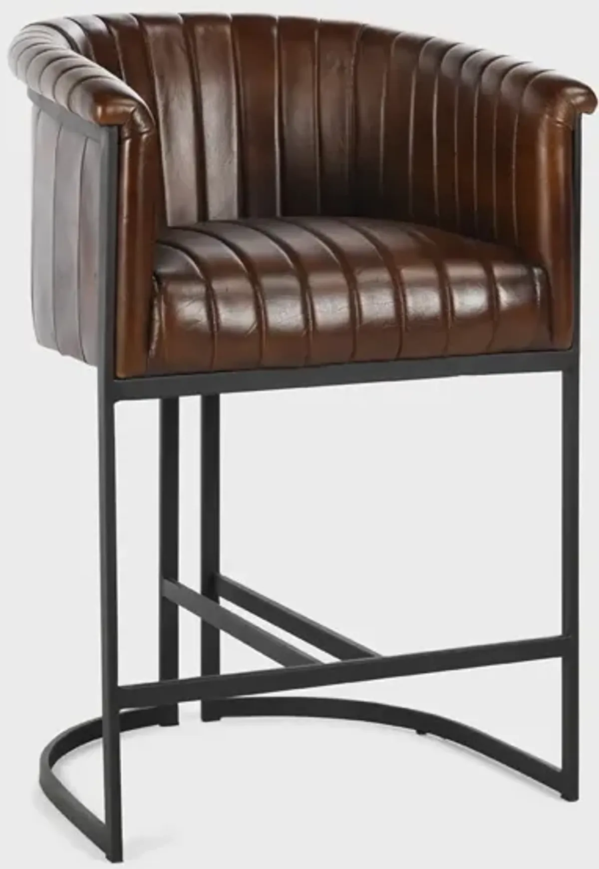 Seville 36" Top Grain Leather Counter Chair in Brown