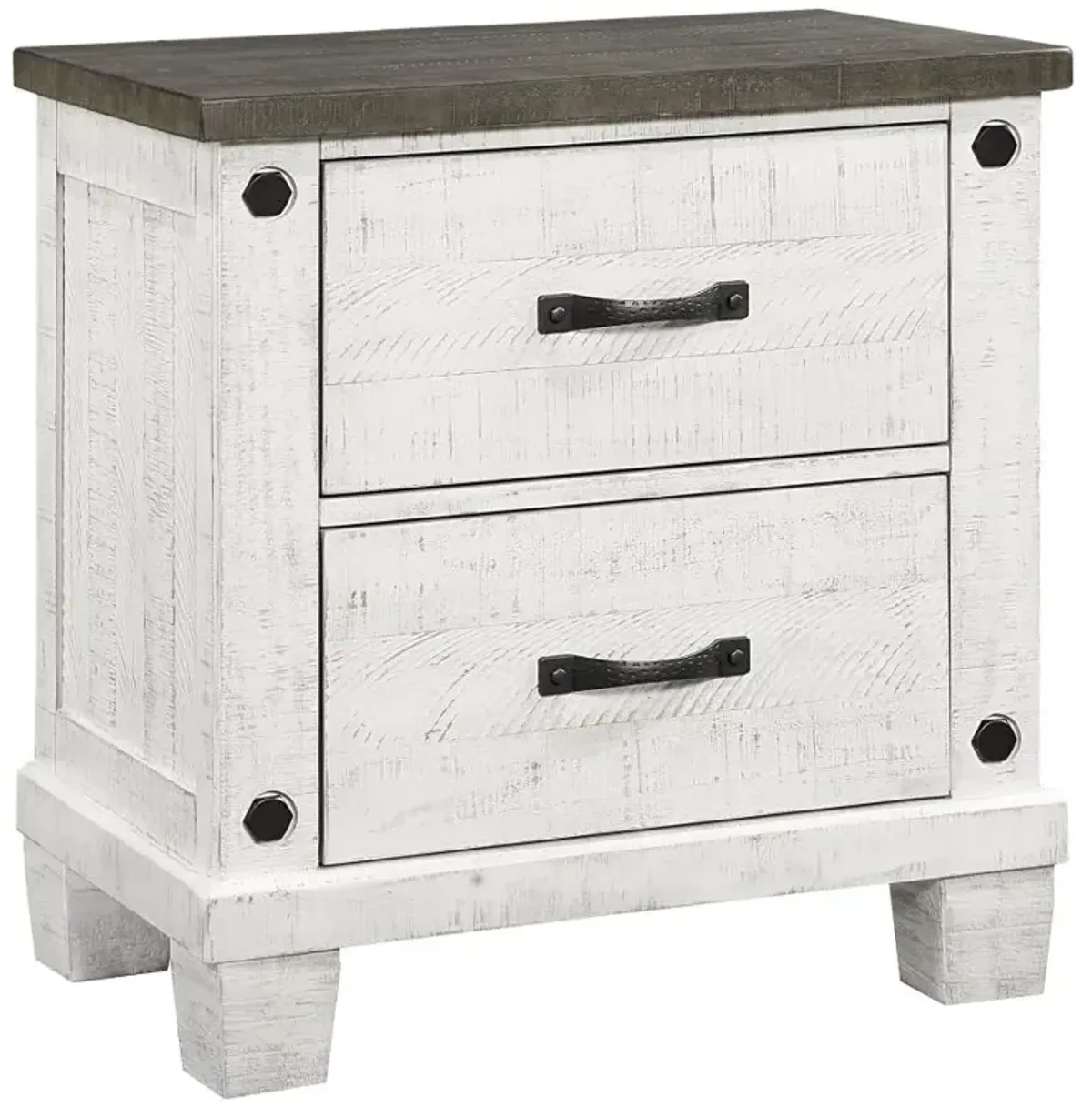 Lilith 4-piece Eastern King Bedroom Set Distressed Grey and White