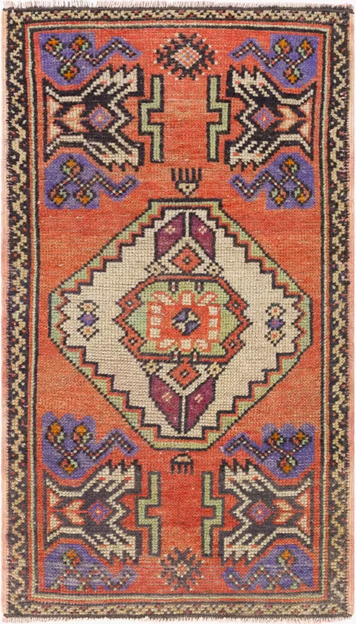 Antique One of a Kind OOAK-1468 1'8" x 2'10" Handmade Rug