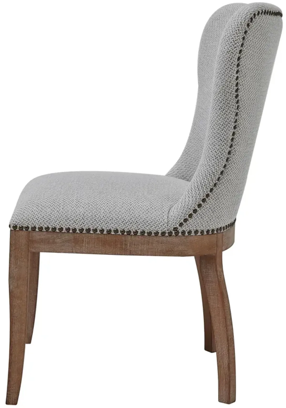 Dorsey Fabric Dining Side Chair Drift Wood Legs, Cardiff Gray