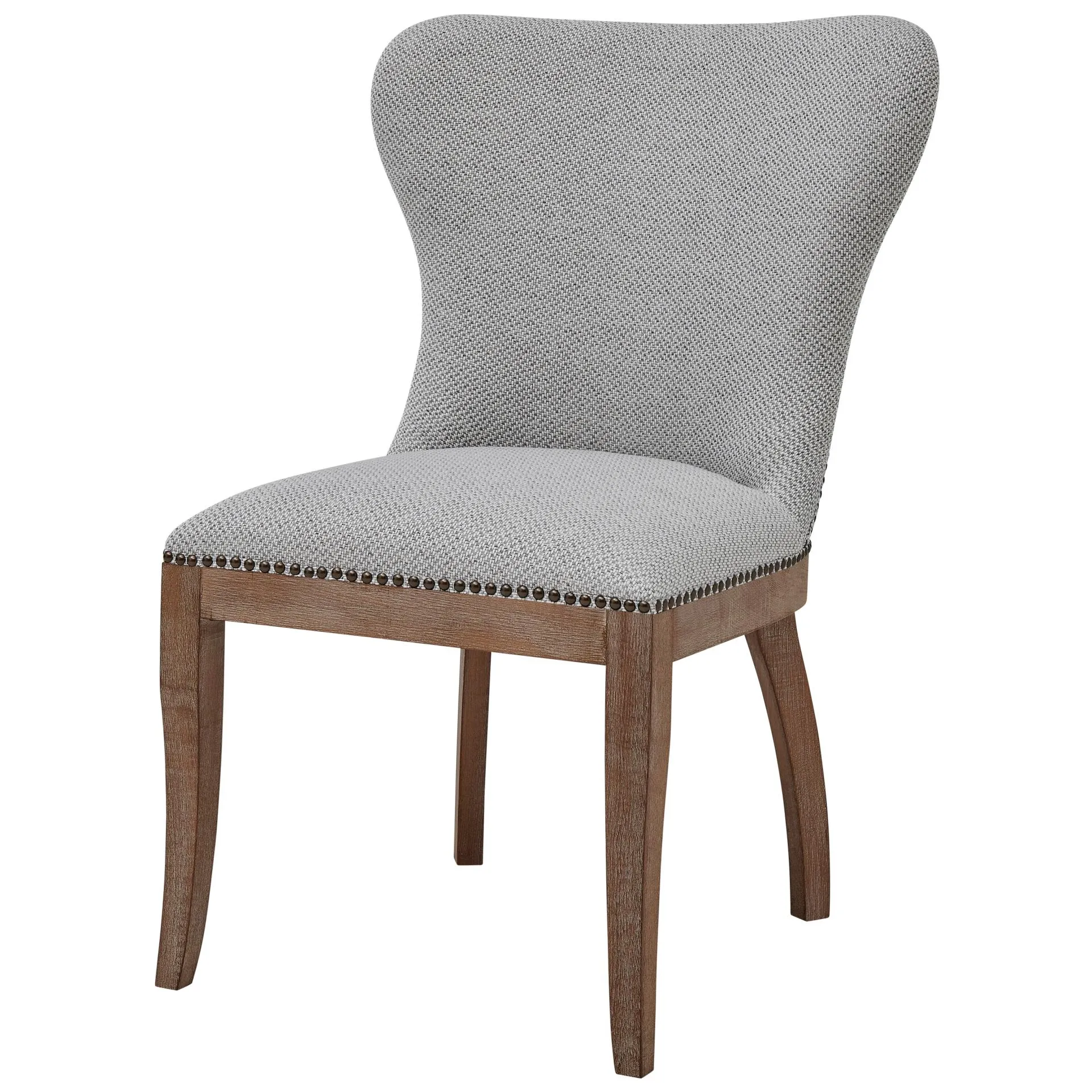 Dorsey Fabric Dining Side Chair Drift Wood Legs, Cardiff Gray