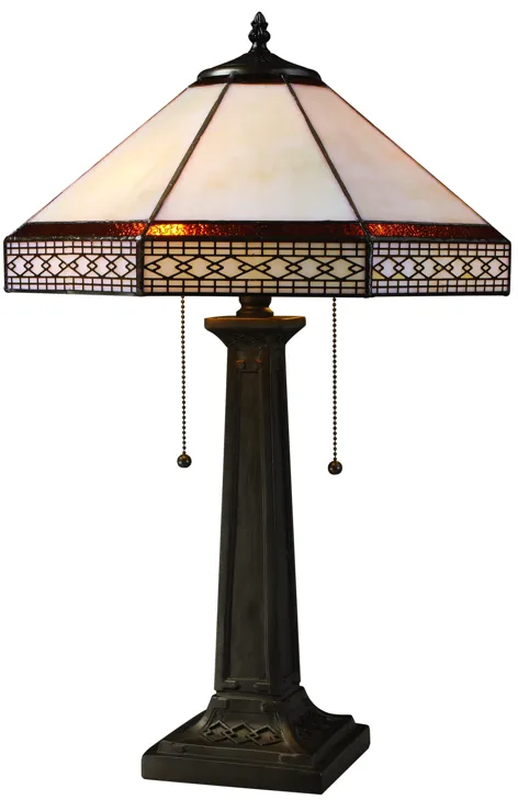 Stone Filigree 24" High 2-Light Table Lamp - Tiffany Bronze