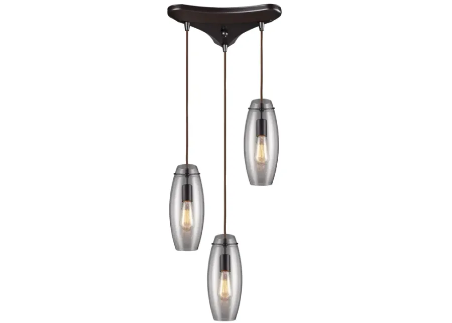 Menlow Park 10" Wide 3-Light Multi Pendant - Oiled Bronze