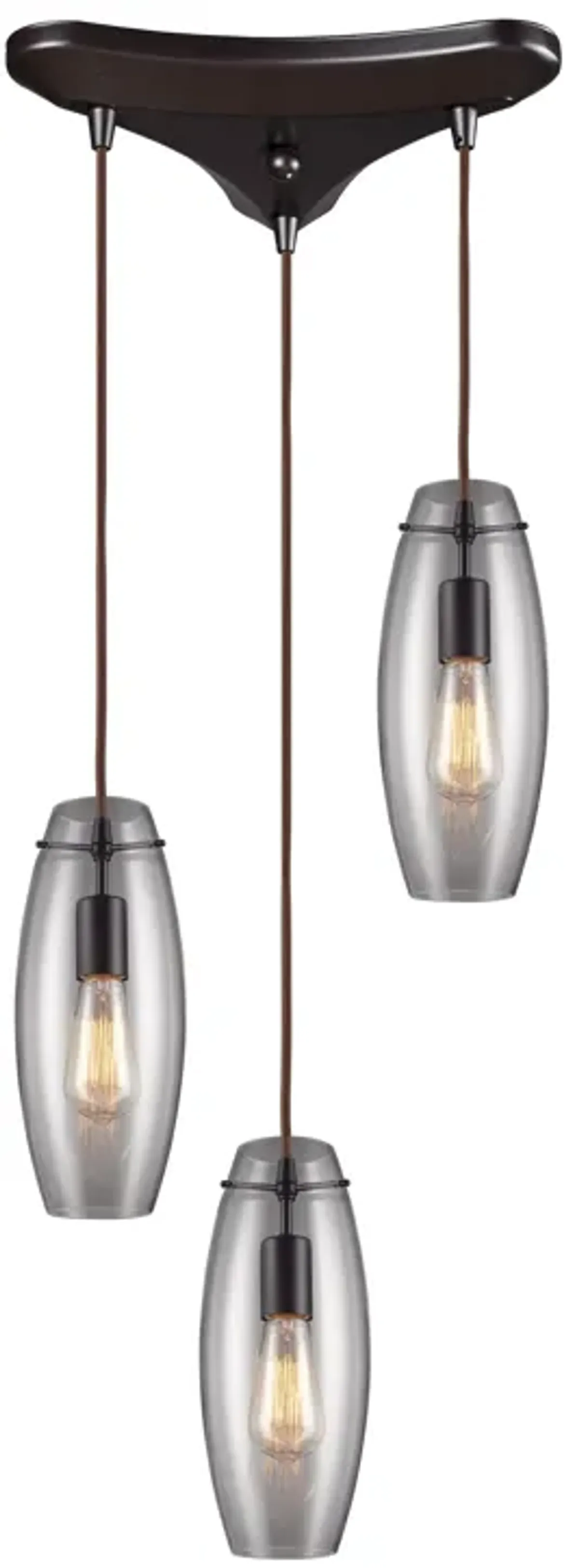 Menlow Park 10" Wide 3-Light Multi Pendant - Oiled Bronze