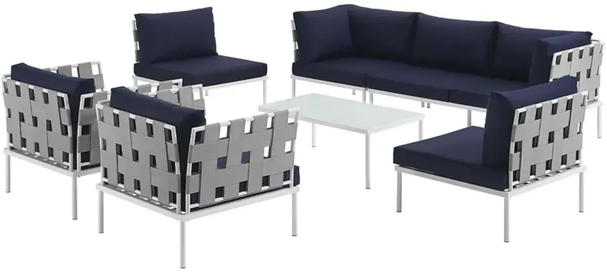 Harmony 8 Piece Outdoor Patio Aluminum Sectional Sofa Set