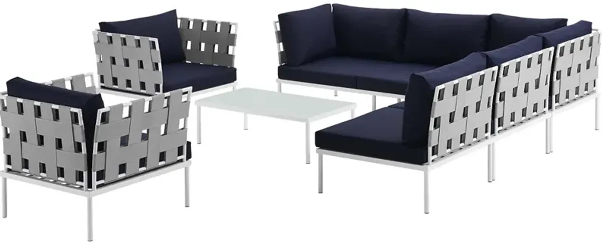 Harmony 8 Piece Outdoor Patio Aluminum Sectional Sofa Set