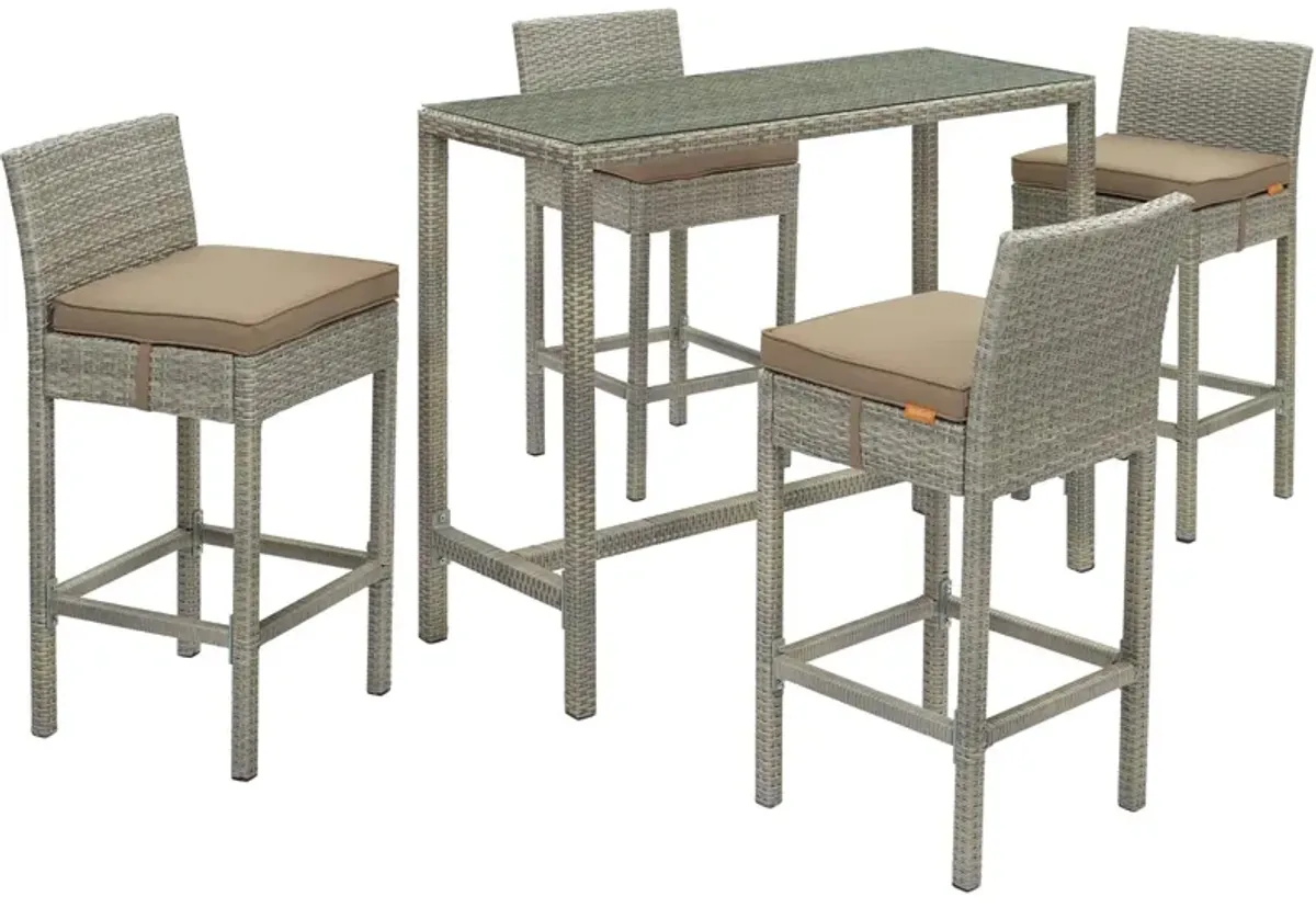 Conduit 5 Piece Outdoor Patio Wicker Rattan Set