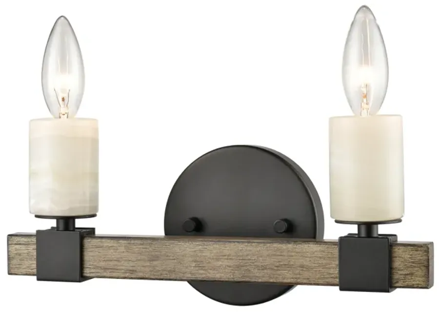 Stone Manor 12" Wide 2-Light Vanity Light - Matte Black