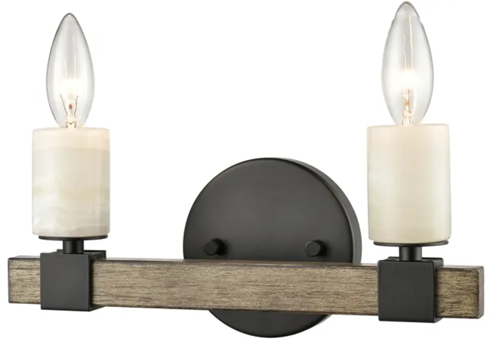 Stone Manor 12" Wide 2-Light Vanity Light - Matte Black