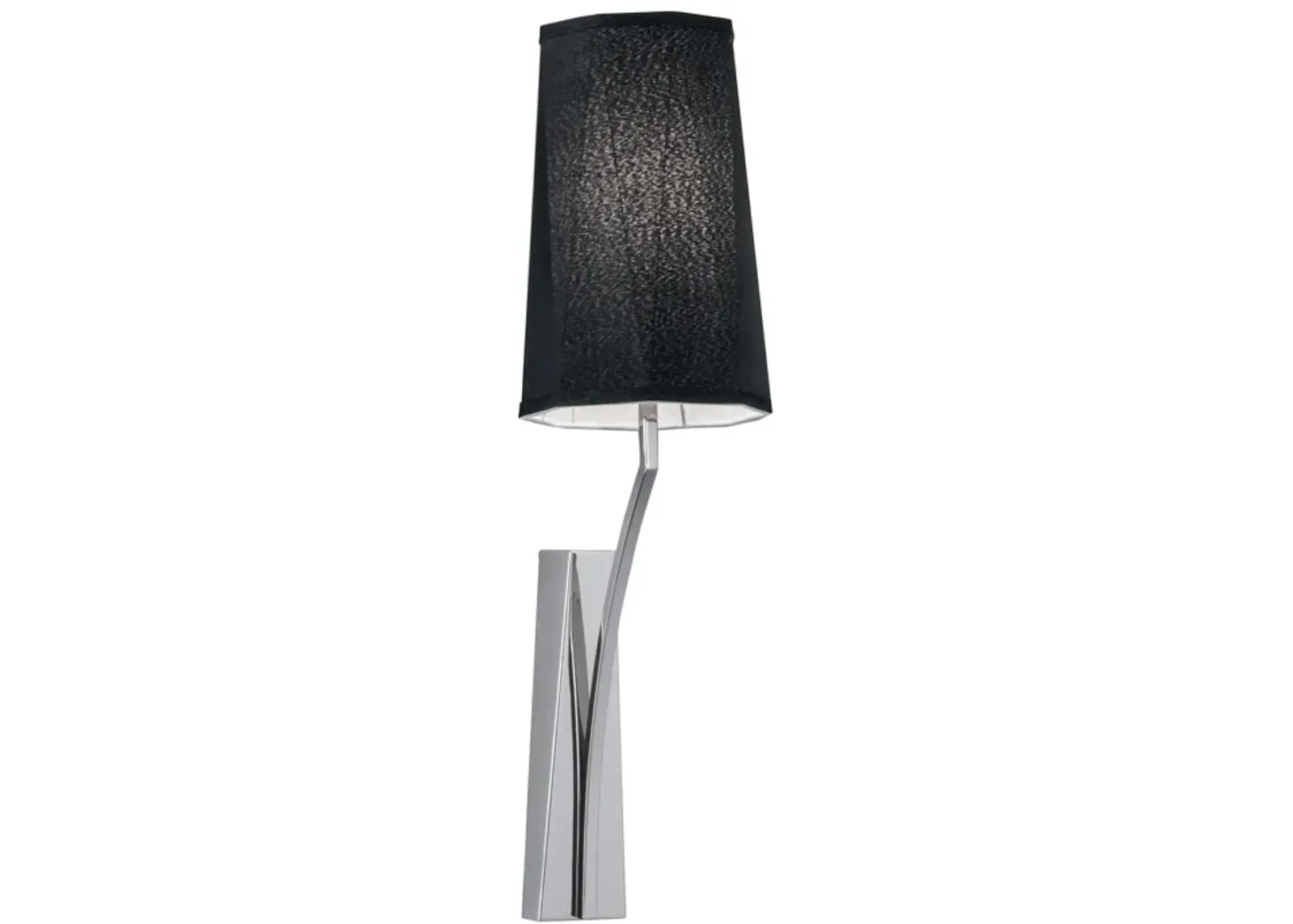 Diamond Narrow Wall Sconce - Polished Nickel with Black Shade