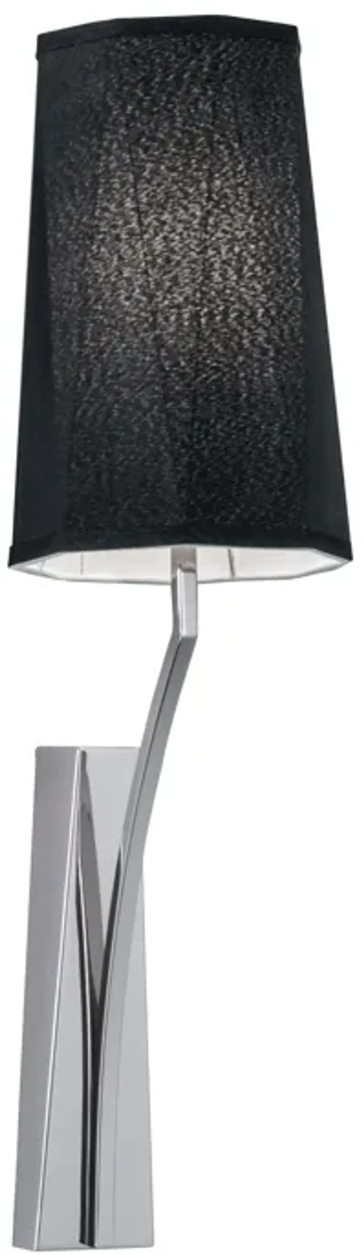 Diamond Narrow Wall Sconce - Polished Nickel with Black Shade